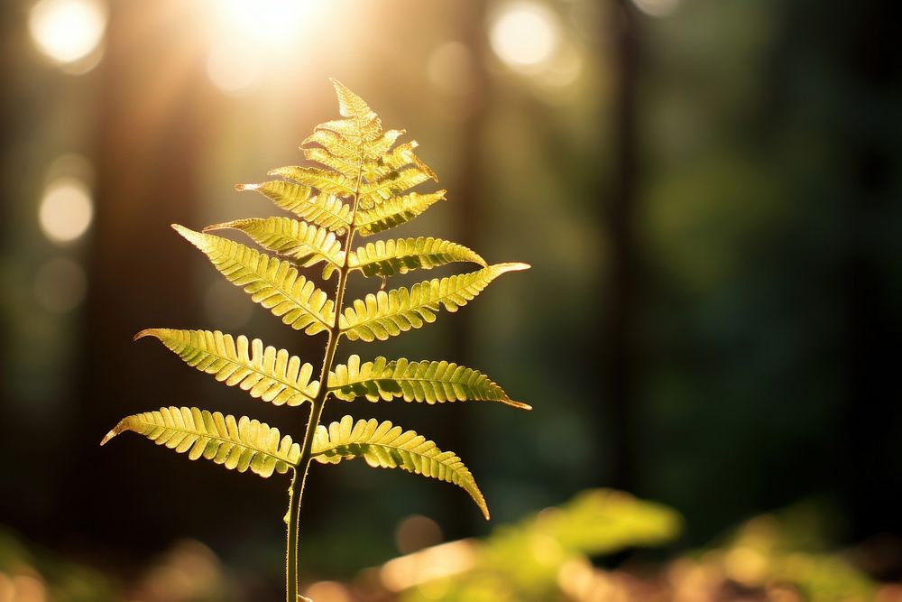 Fern sunlight plant leaf. AI generated Image by rawpixel.