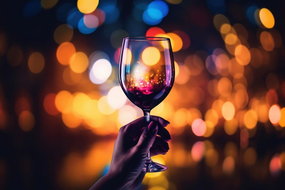 Wine glass holding drink light. AI generated Image by rawpixel.