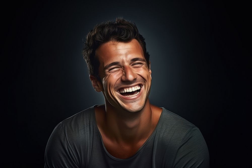 Smiling men laughs laughing portrait adult. AI generated Image by rawpixel.