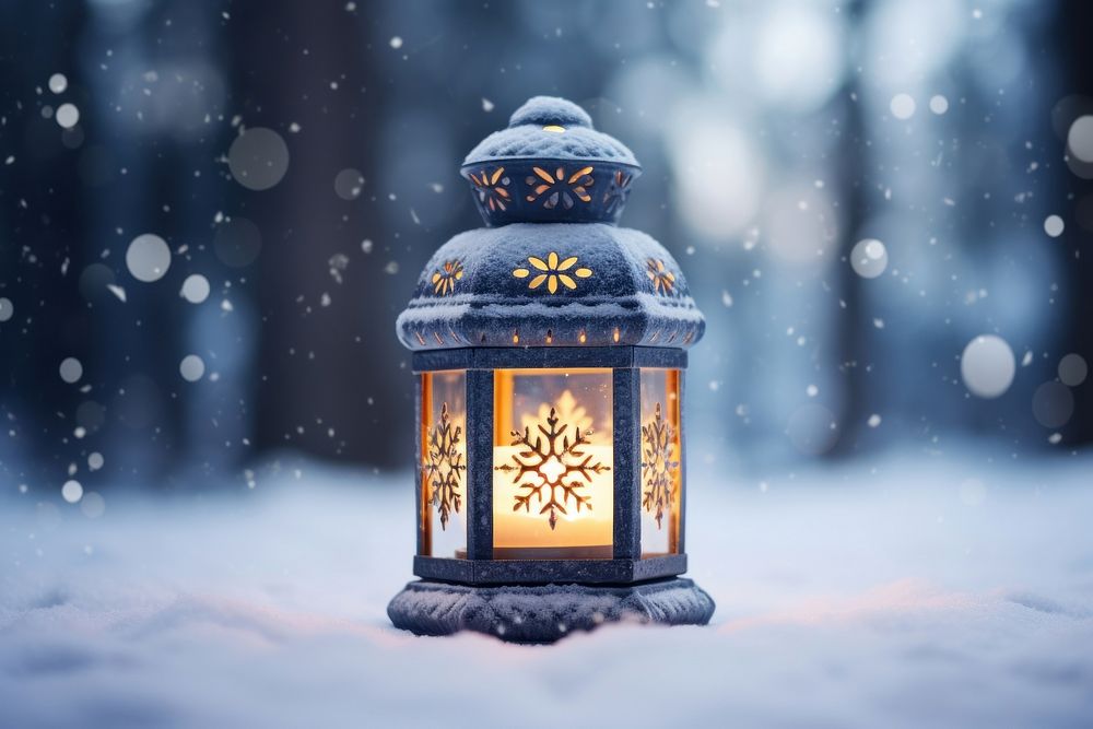 Snow lantern outdoors winter architecture. AI generated Image by rawpixel.