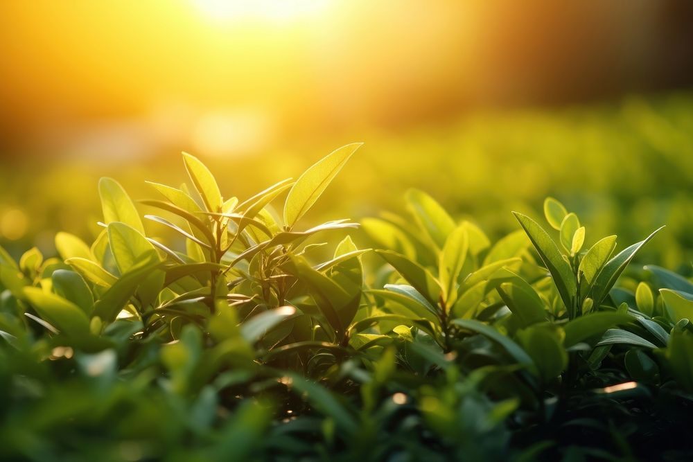 Tea farm backgrounds sunlight outdoors. AI generated Image by rawpixel.