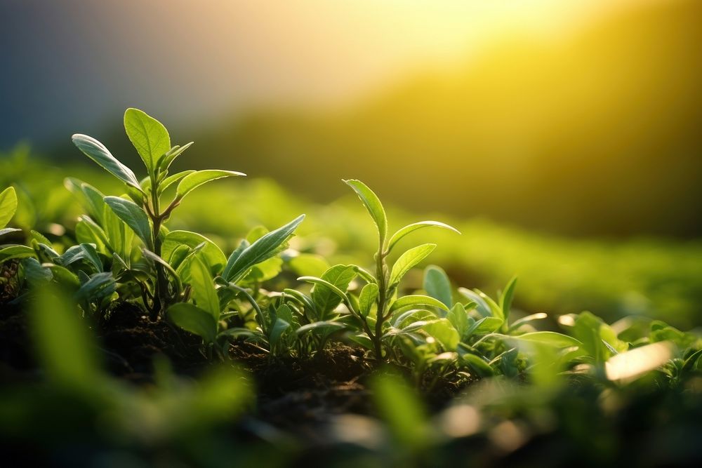 Tea farm sunlight outdoors nature. AI generated Image by rawpixel.