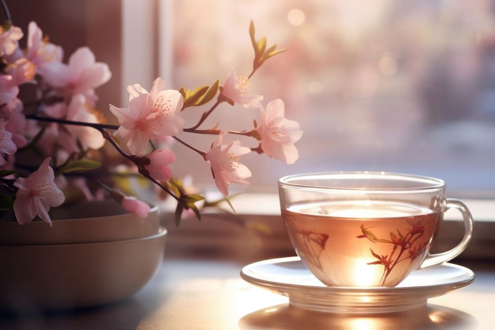 Tea flower blossom saucer plant. AI generated Image by rawpixel.