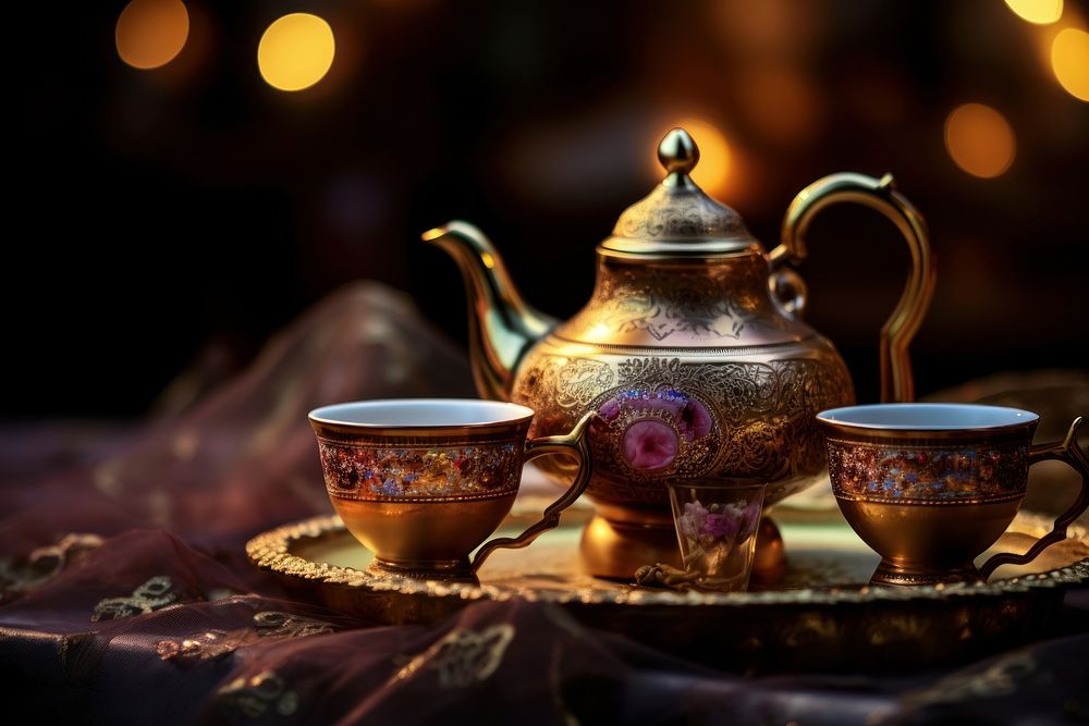 Tea set teapot cup mug. AI generated Image by rawpixel.