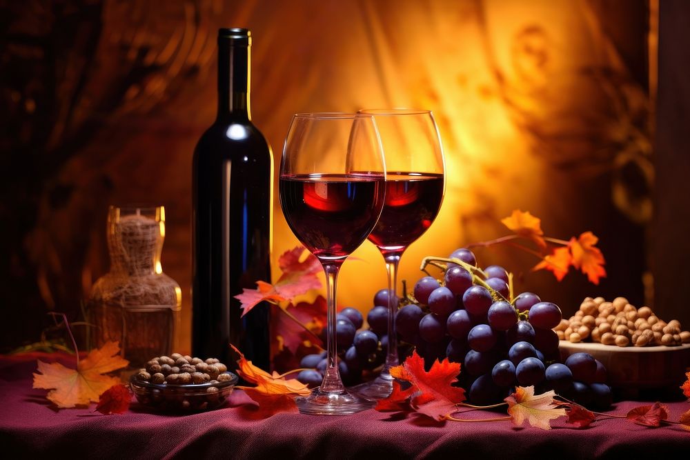 Wine party vineyard drink thanksgiving. AI generated Image by rawpixel.