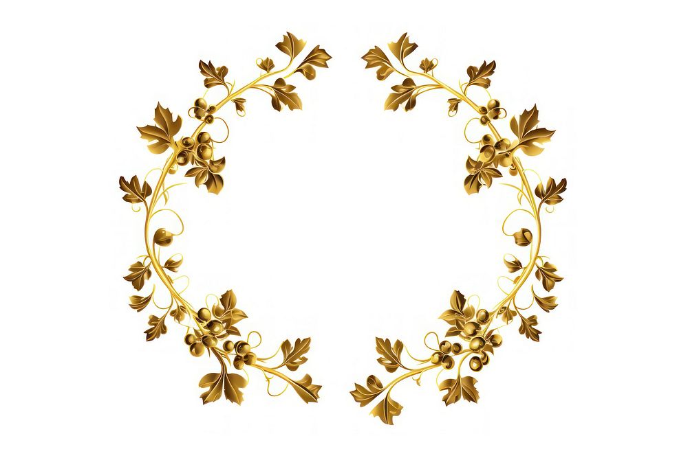 Grape vine gold jewelry white background. AI generated Image by rawpixel.