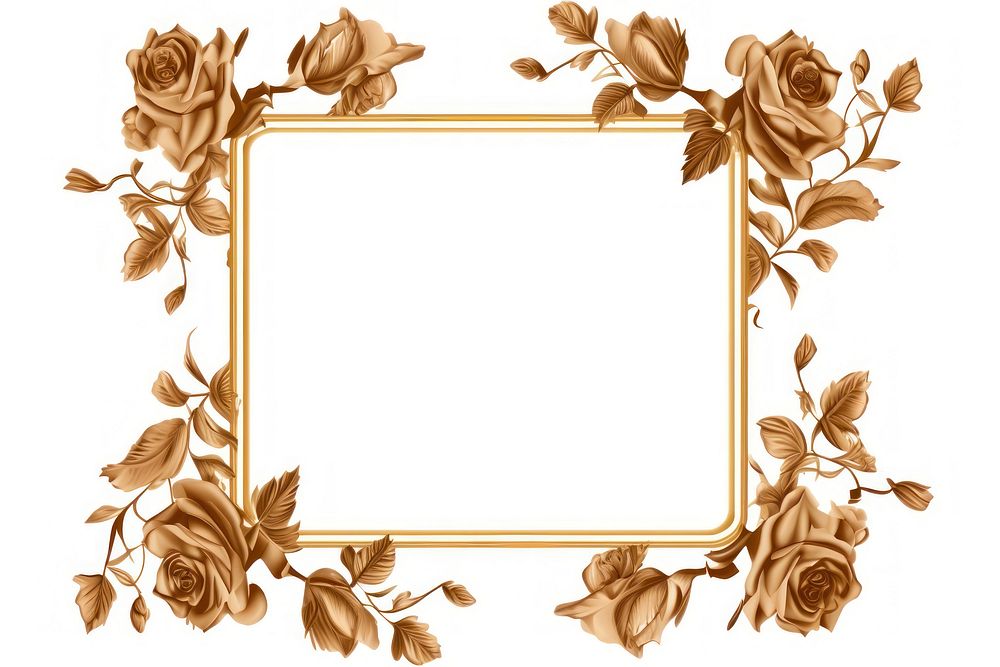 Rose pattern frame gold. AI generated Image by rawpixel.