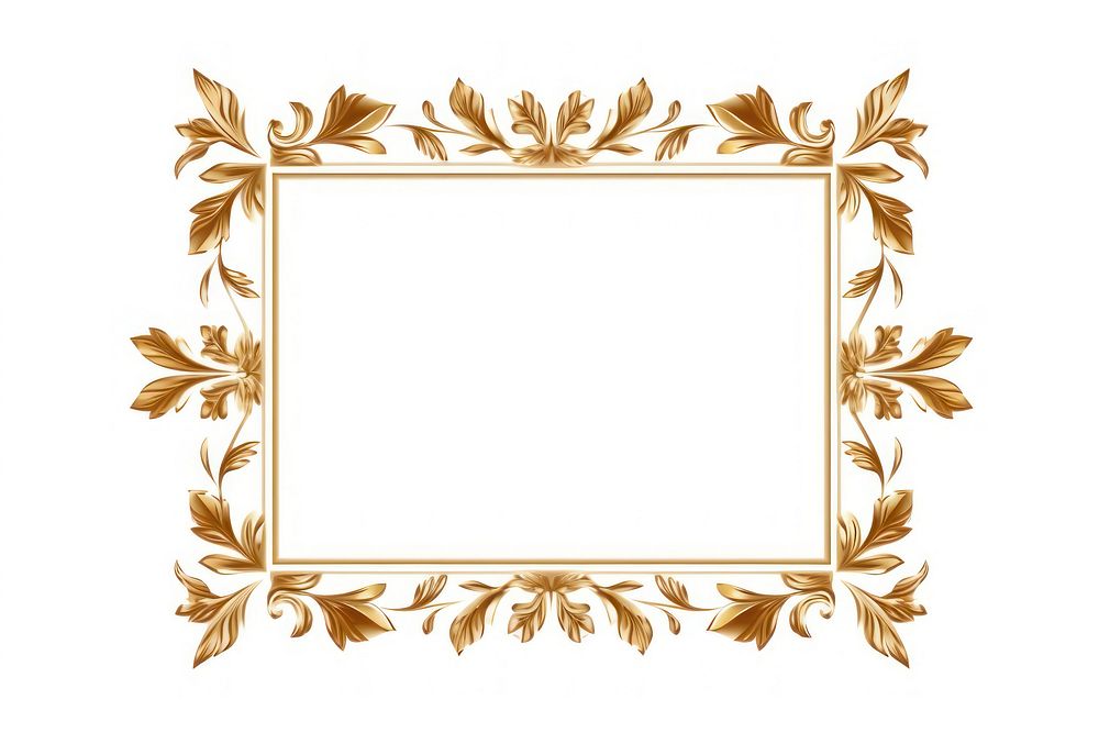 Floral pattern frame gold. AI generated Image by rawpixel.