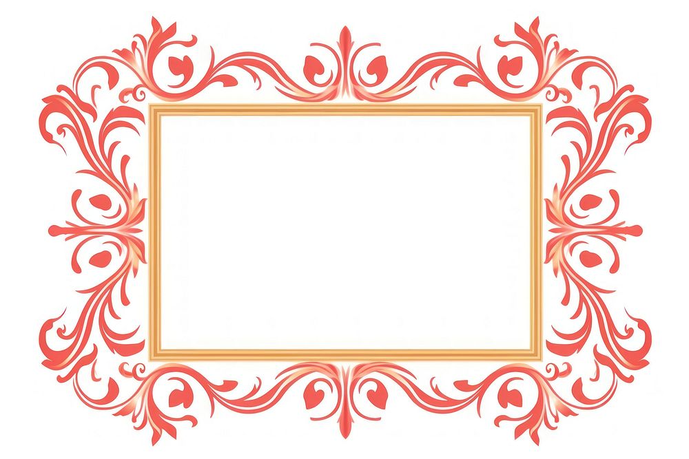 Coral pattern frame white background. AI generated Image by rawpixel.