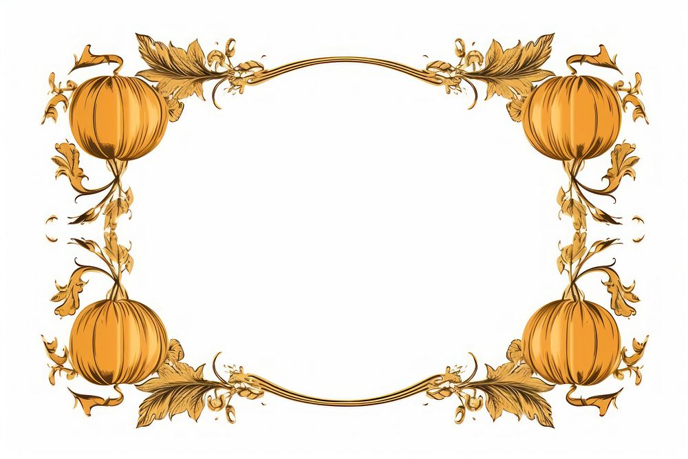 Pumpkin pattern frame white background. AI generated Image by rawpixel.
