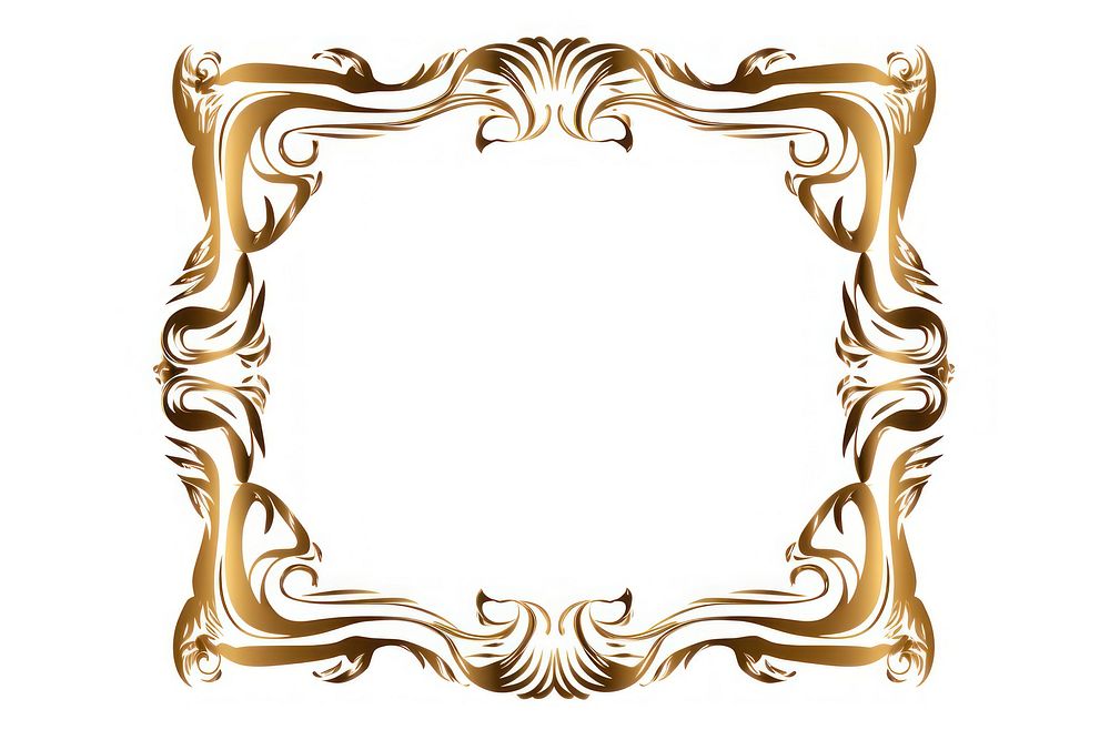 Tiger frame gold white background. AI generated Image by rawpixel.