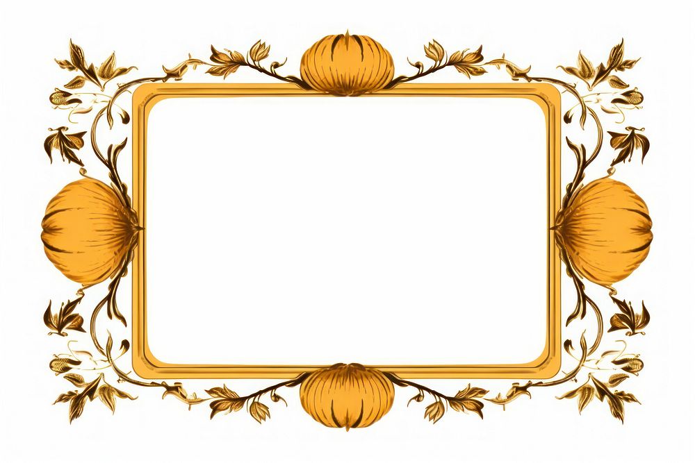Pumpkin pattern frame white background. AI generated Image by rawpixel.