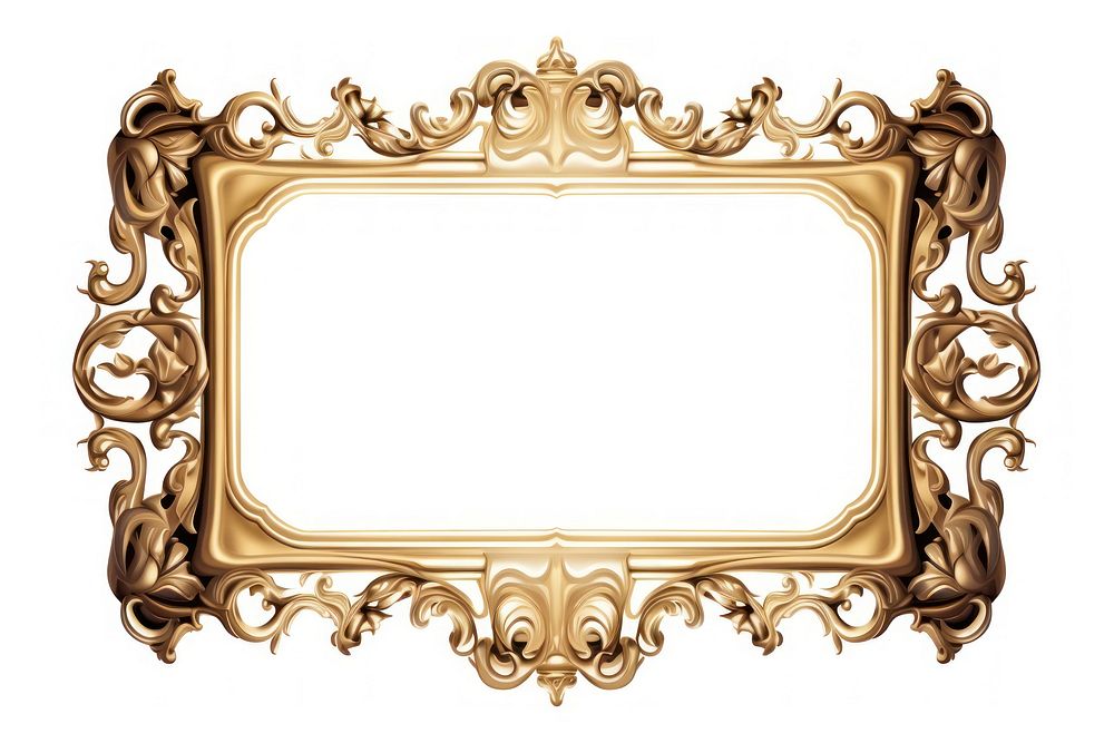 Skull frame gold white background. AI generated Image by rawpixel.