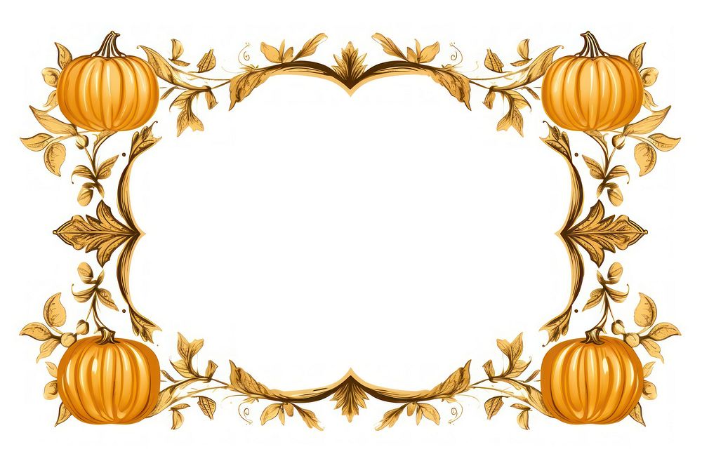 Pumpkin frame white background thanksgiving. AI generated Image by rawpixel.