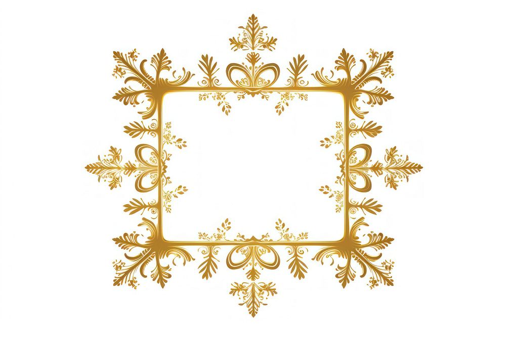 Snowflake pattern frame gold. AI generated Image by rawpixel.