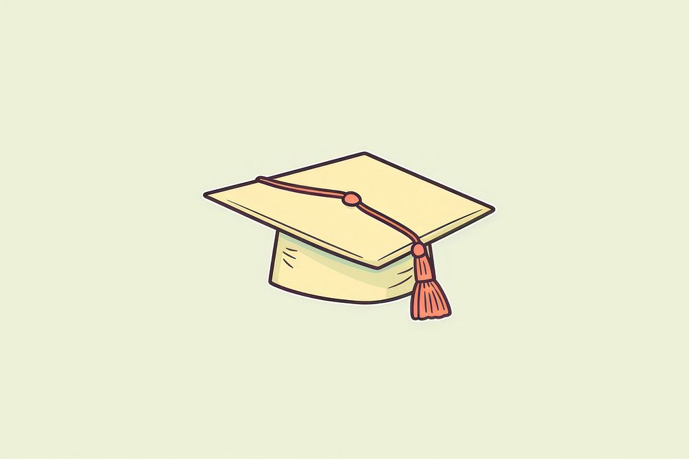 Graduation hat text line intelligence. AI generated Image by rawpixel.