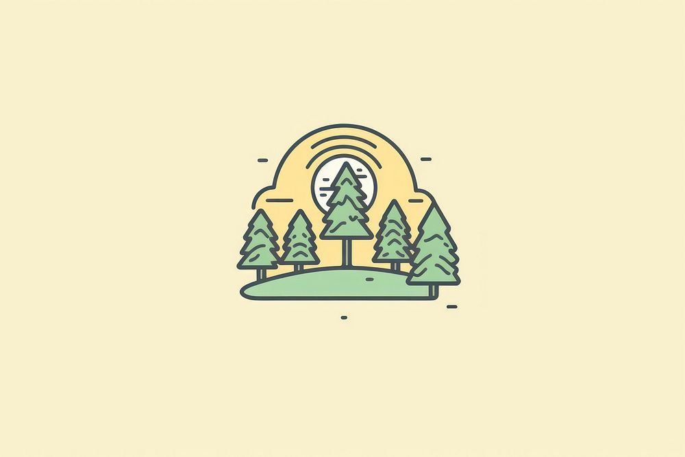 Forest line logo architecture. AI generated Image by rawpixel.