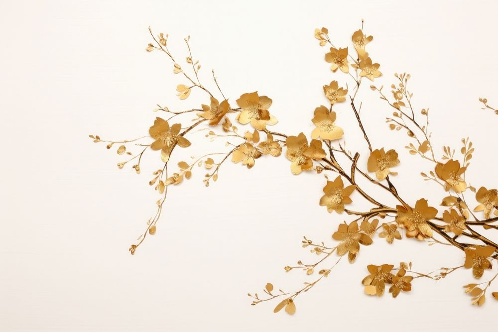 Floral flower plant gold. AI generated Image by rawpixel.