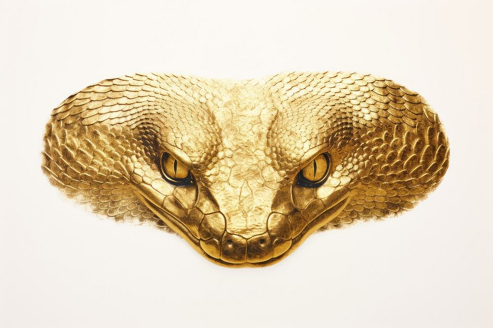 Snake gold reptile animal. AI generated Image by rawpixel.
