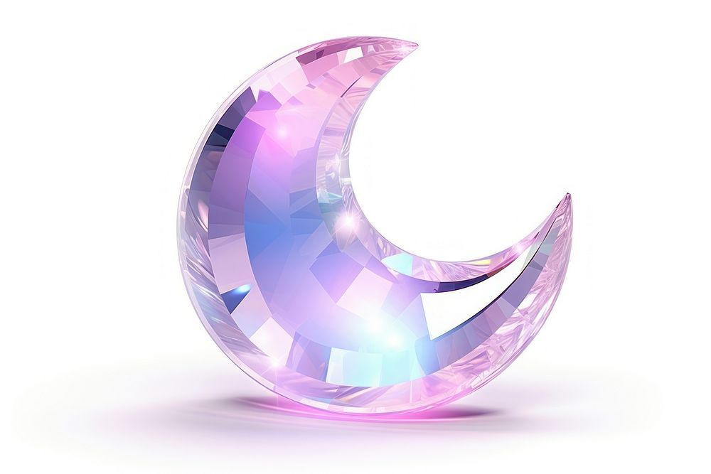 Crystal holographic moon gemstone jewelry night. AI generated Image by rawpixel.