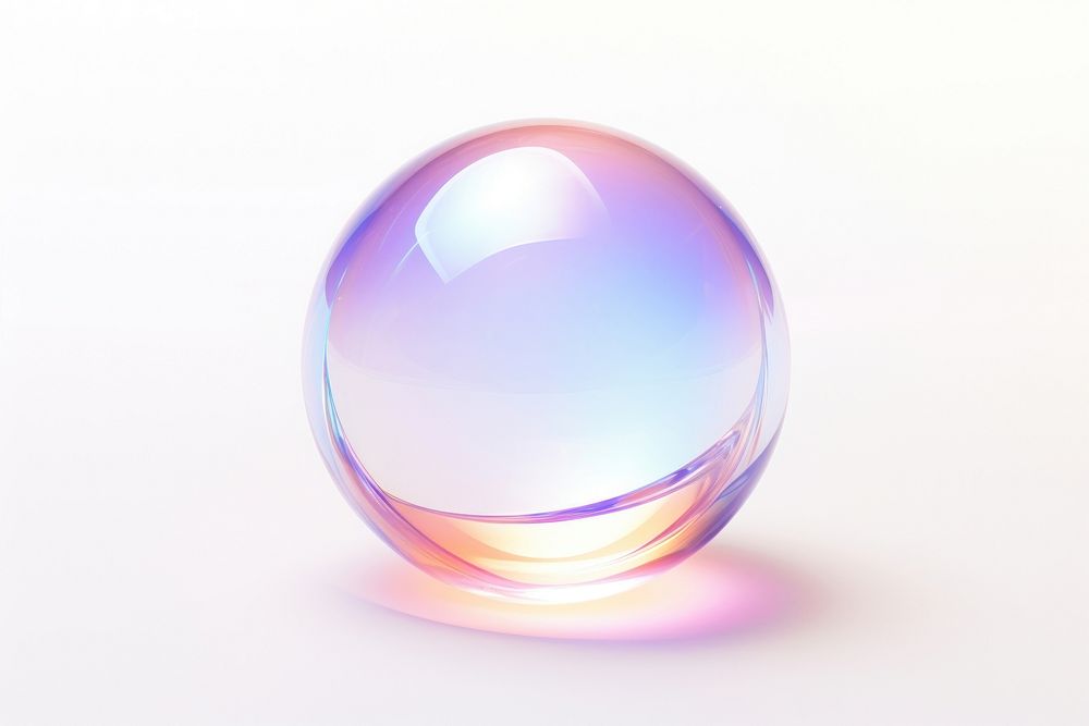 Crystal holographic planet sphere bubble white background. AI generated Image by rawpixel.