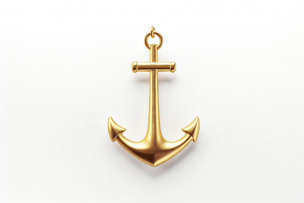 Gold anchor white background electronics hardware. AI generated Image by rawpixel.