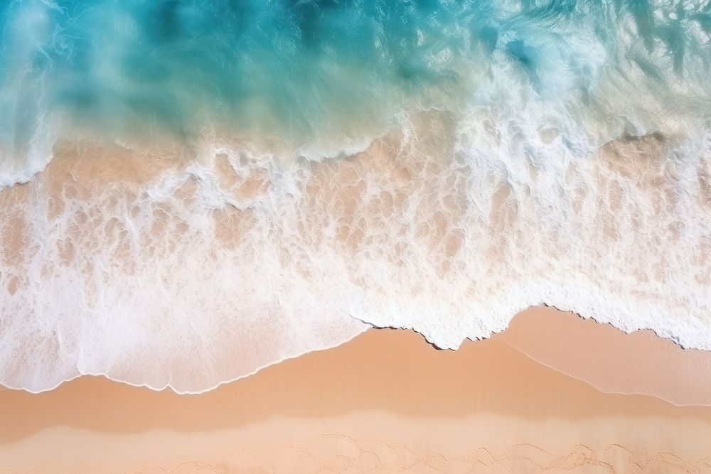 Waves on the beach as a background top view backgrounds outdoors nature. AI generated Image by rawpixel.