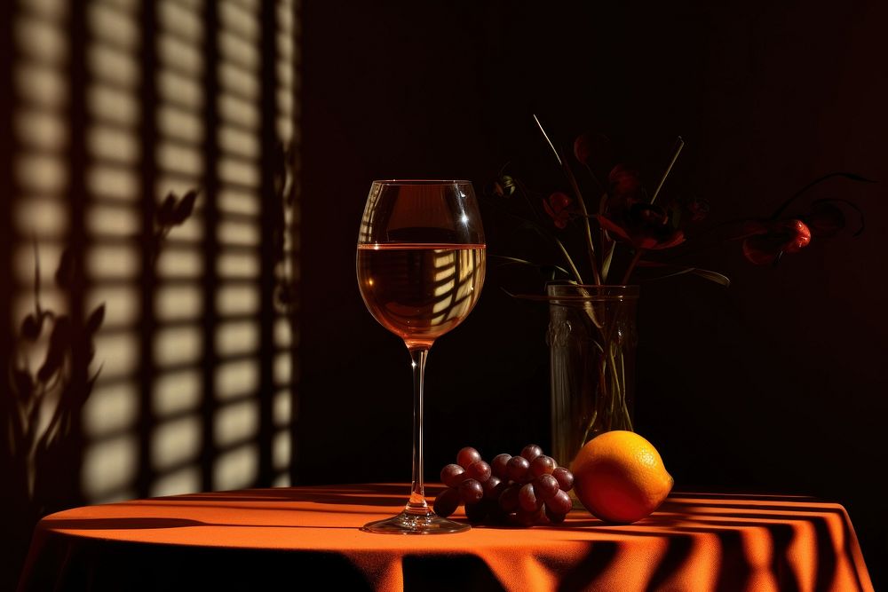 Wine orange drink glass. AI generated Image by rawpixel.