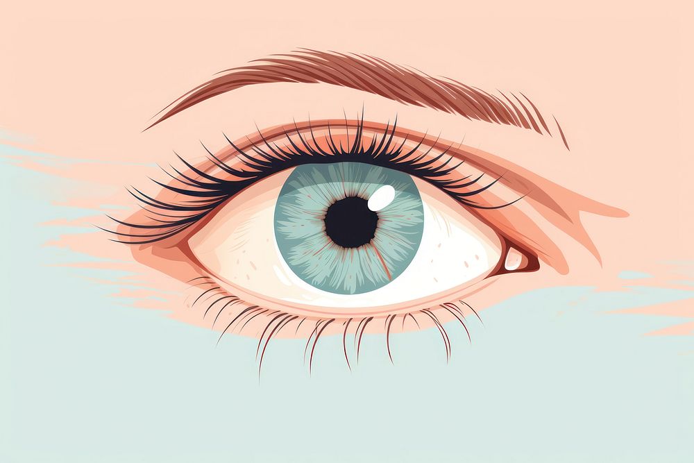 Eye mental health drawing illustrated portrait. AI generated Image by rawpixel.