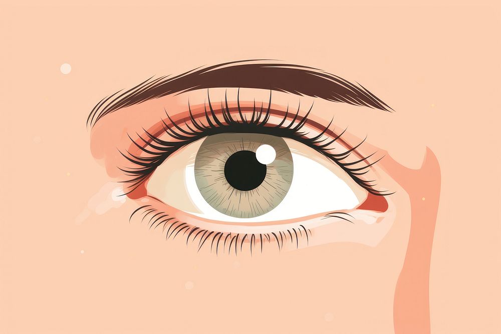 Eye mental health illustrated cosmetics portrait. AI generated Image by rawpixel.