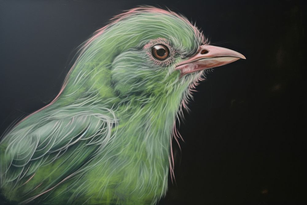 Bird animal green beak. AI generated Image by rawpixel.
