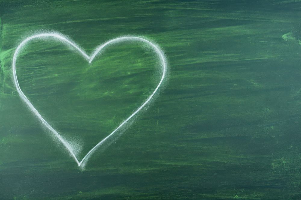 Heart backgrounds chalk board. AI generated Image by rawpixel.