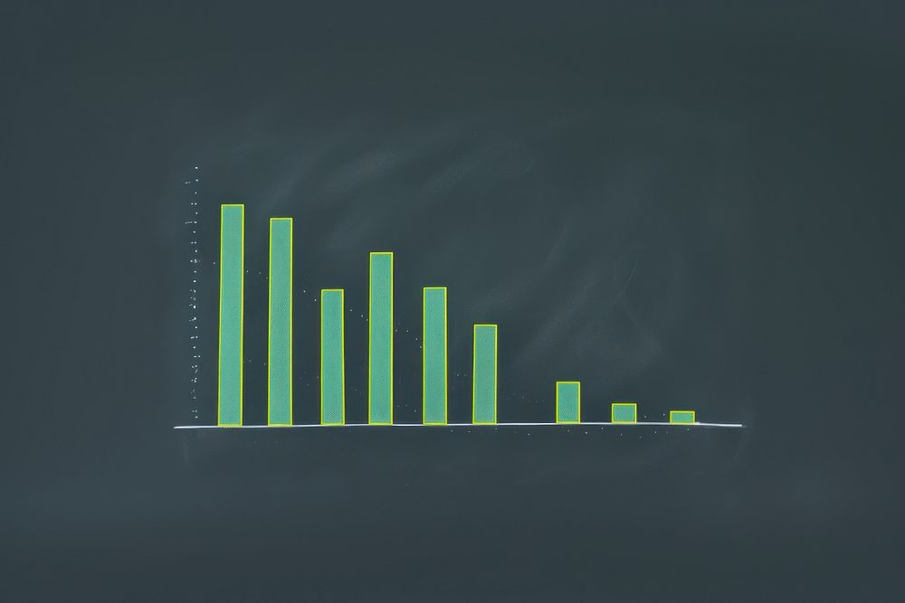 Bar chart blackboard green technology. AI generated Image by rawpixel.