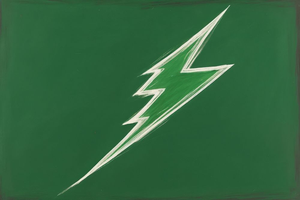 Bolt symbol sketch green. AI generated Image by rawpixel.