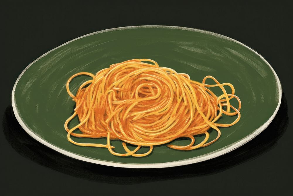 Spaghetti on dish noodle pasta plate. AI generated Image by rawpixel.