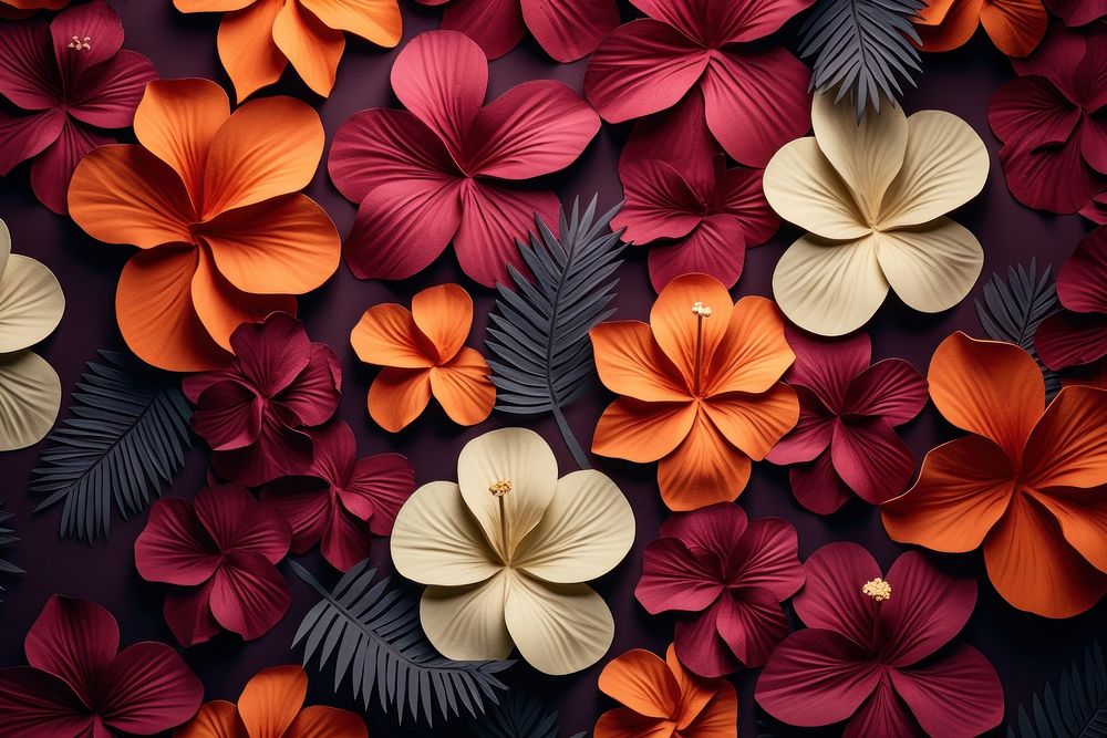 Tropical flowers texture backgrounds plant petal. AI generated Image by rawpixel.