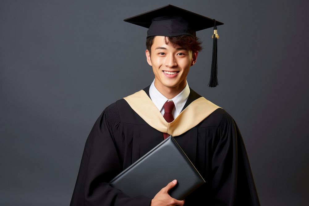 A student graduation taiwanese men intelligence certificate achievement. AI generated Image by rawpixel.