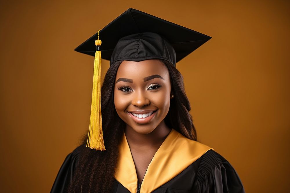 A student graduation african woman smile intelligence certificate. AI generated Image by rawpixel.