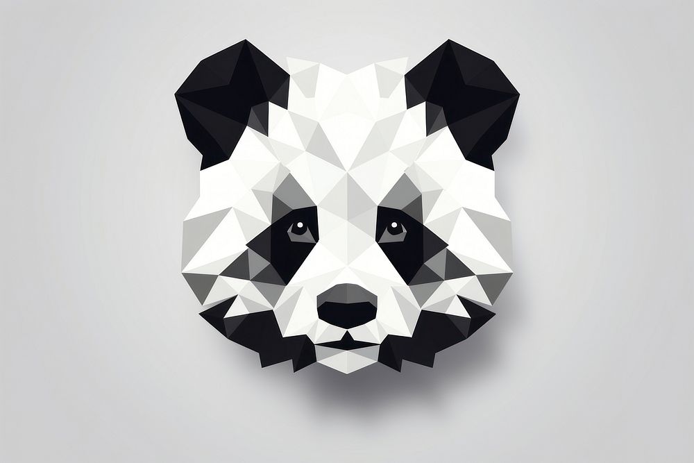 Panda head art mammal animal. AI generated Image by rawpixel.