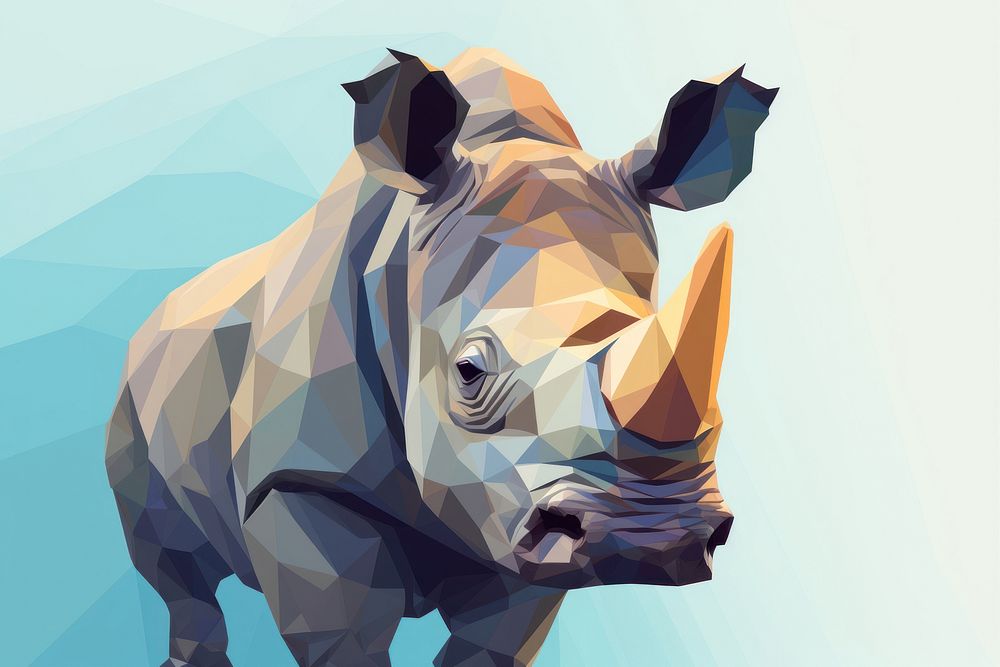 Rhino head wildlife animal mammal. AI generated Image by rawpixel.