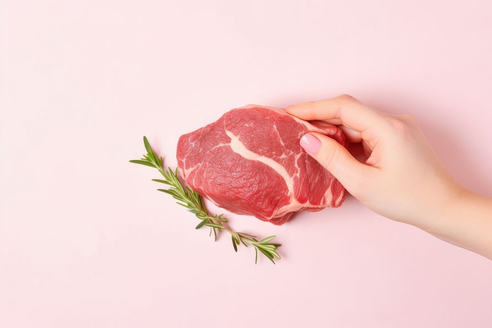 Meat steak dish holding beef food. AI generated Image by rawpixel.