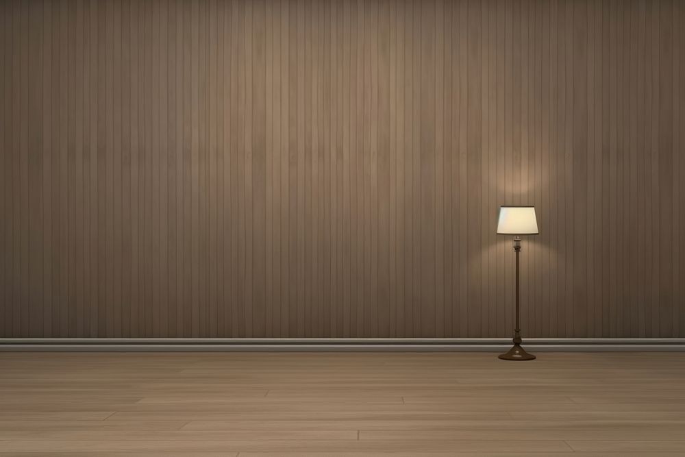 Wood wall backgrounds lighting lamp. AI generated Image by rawpixel.