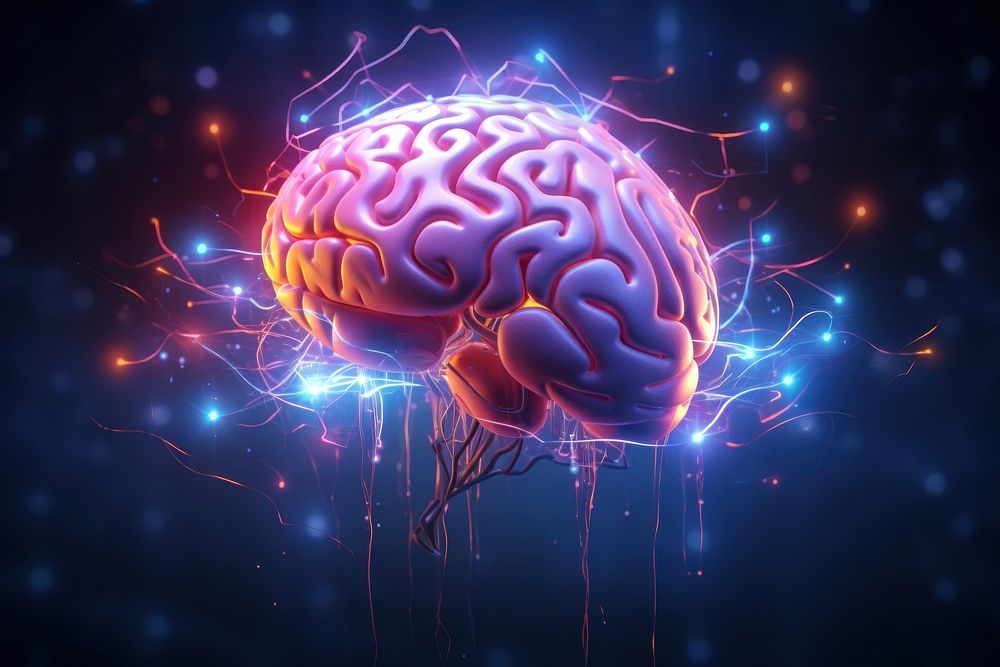 Brain medical invertebrate illuminated. AI generated Image by rawpixel.