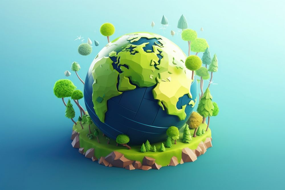 Earth cartoon sphere planet. AI generated Image by rawpixel.