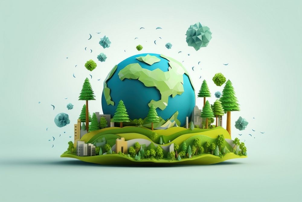 Earth planet green outdoors. AI generated Image by rawpixel.