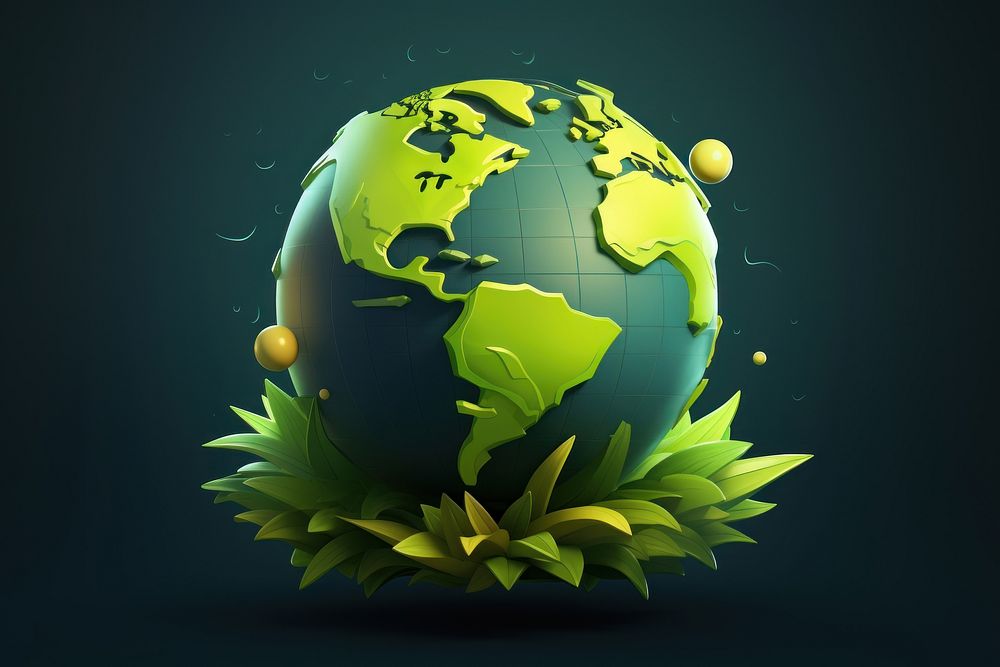 Earth planet green sphere. AI generated Image by rawpixel.