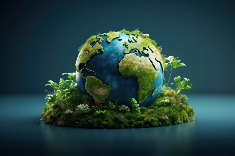 Earth planet green outdoors. AI generated Image by rawpixel.