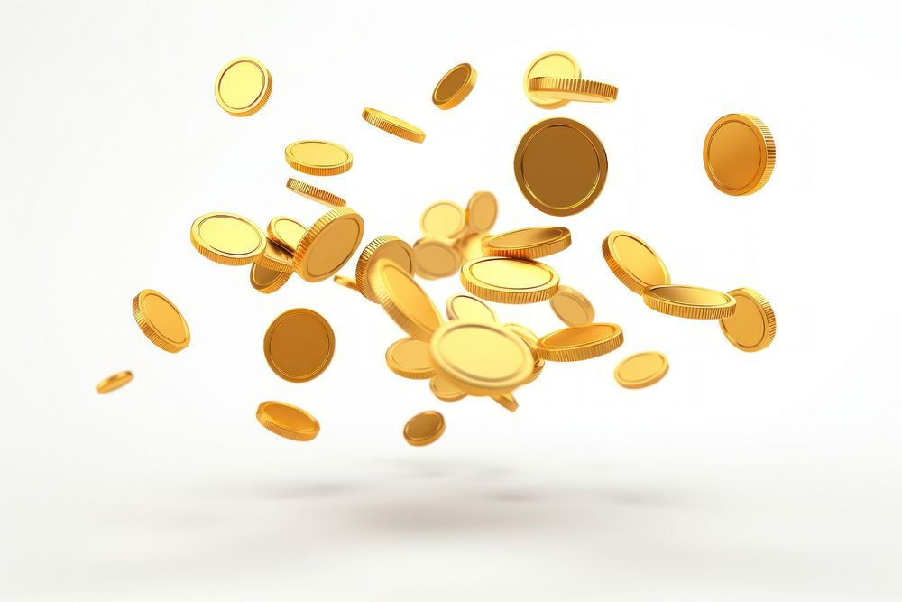 Coins icon gold backgrounds white background. AI generated Image by rawpixel.