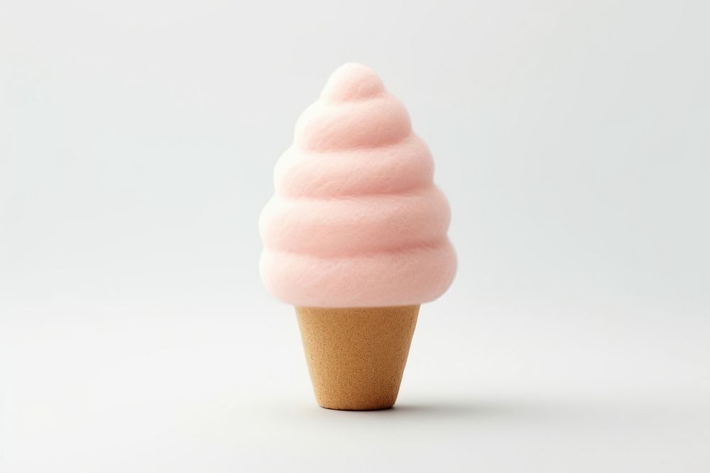 Cute icecream shape dessert food white background. AI generated Image by rawpixel.