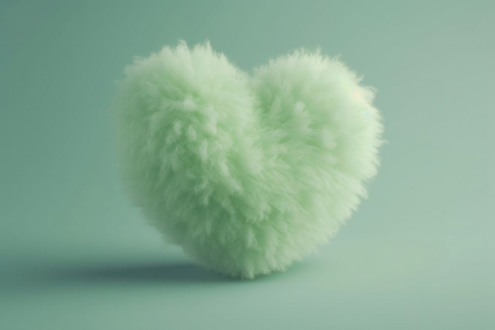 Green heart fur softness. AI generated Image by rawpixel.